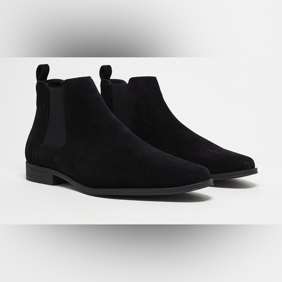 NWOT ASOS Design Black Faux Suede Chelsea Ankle Boots 6 - Picture 1 of 10
